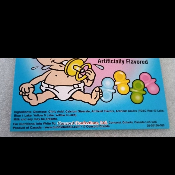 2 Dubble Bubble Oh Baby Fruit Candy Machine Vending Display Card 2000s NOS NEW - Picture 3 of 6